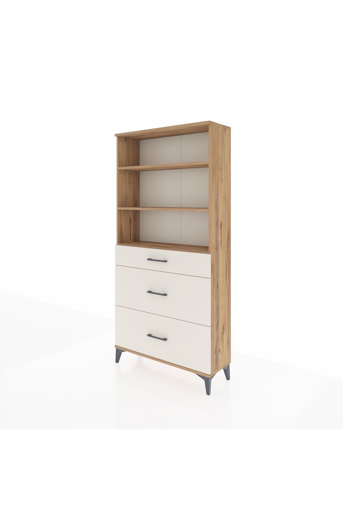 Arges Dolap 3 Raflı 3 Çekmeceli 88x30x182 - S24M048V7A
