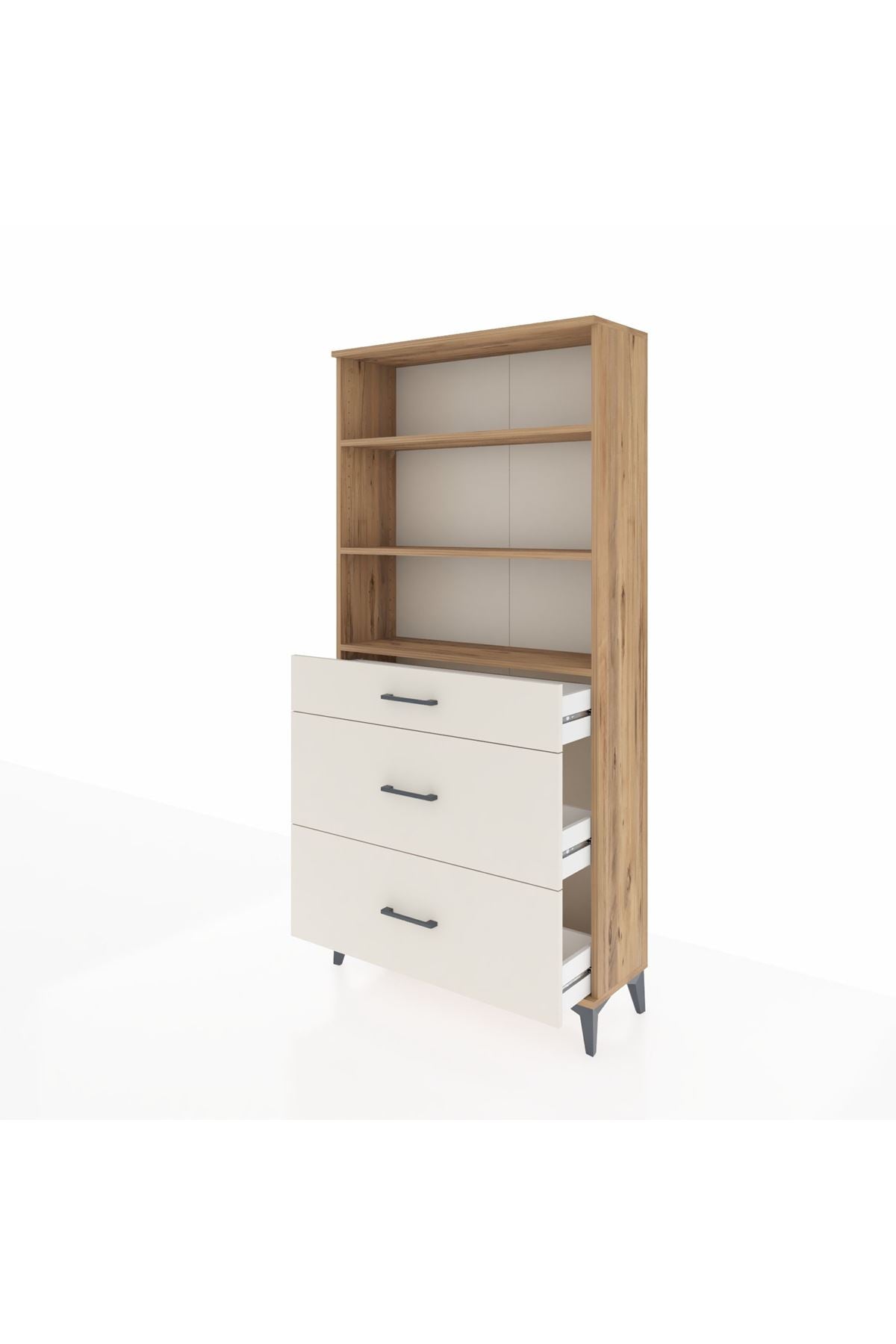 Arges Dolap 3 Raflı 3 Çekmeceli 88x30x182 - S24M048V7A
