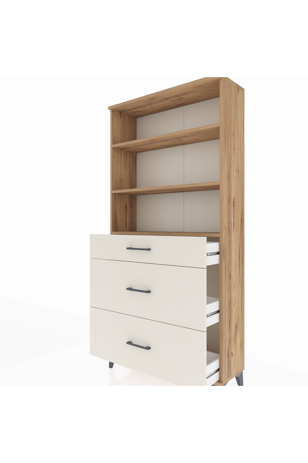 Arges Dolap 3 Raflı 3 Çekmeceli 88x30x182 - S24M048V7A