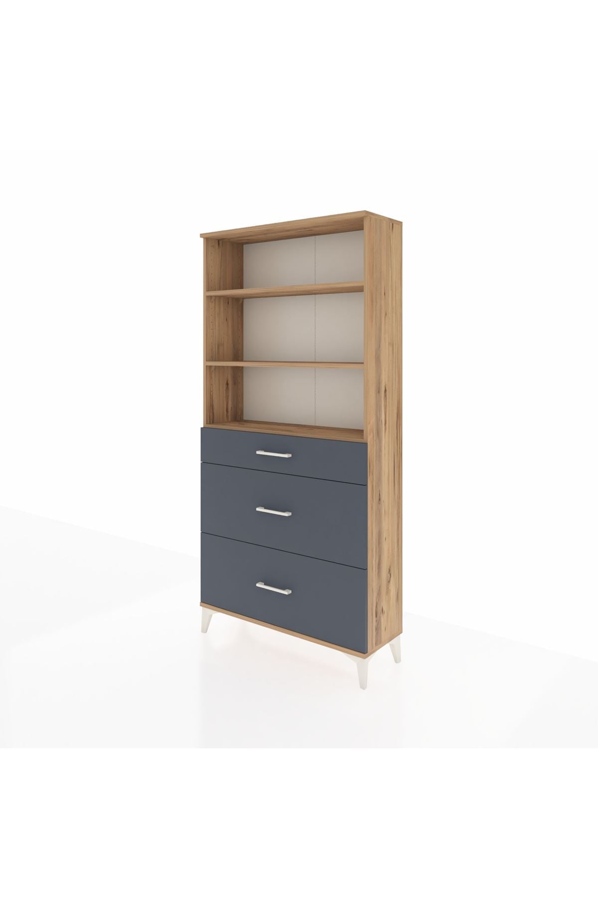 Arges Dolap 3 Raflı 3 Çekmeceli 88x30x182 - S24M048V8A