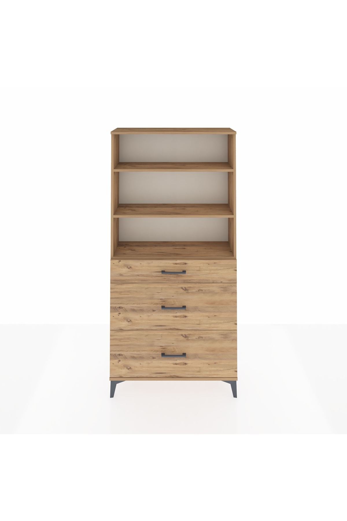 Arges Dolap 3 Raflı 3 Çekmeceli 88x30x182 - S24M048V9A