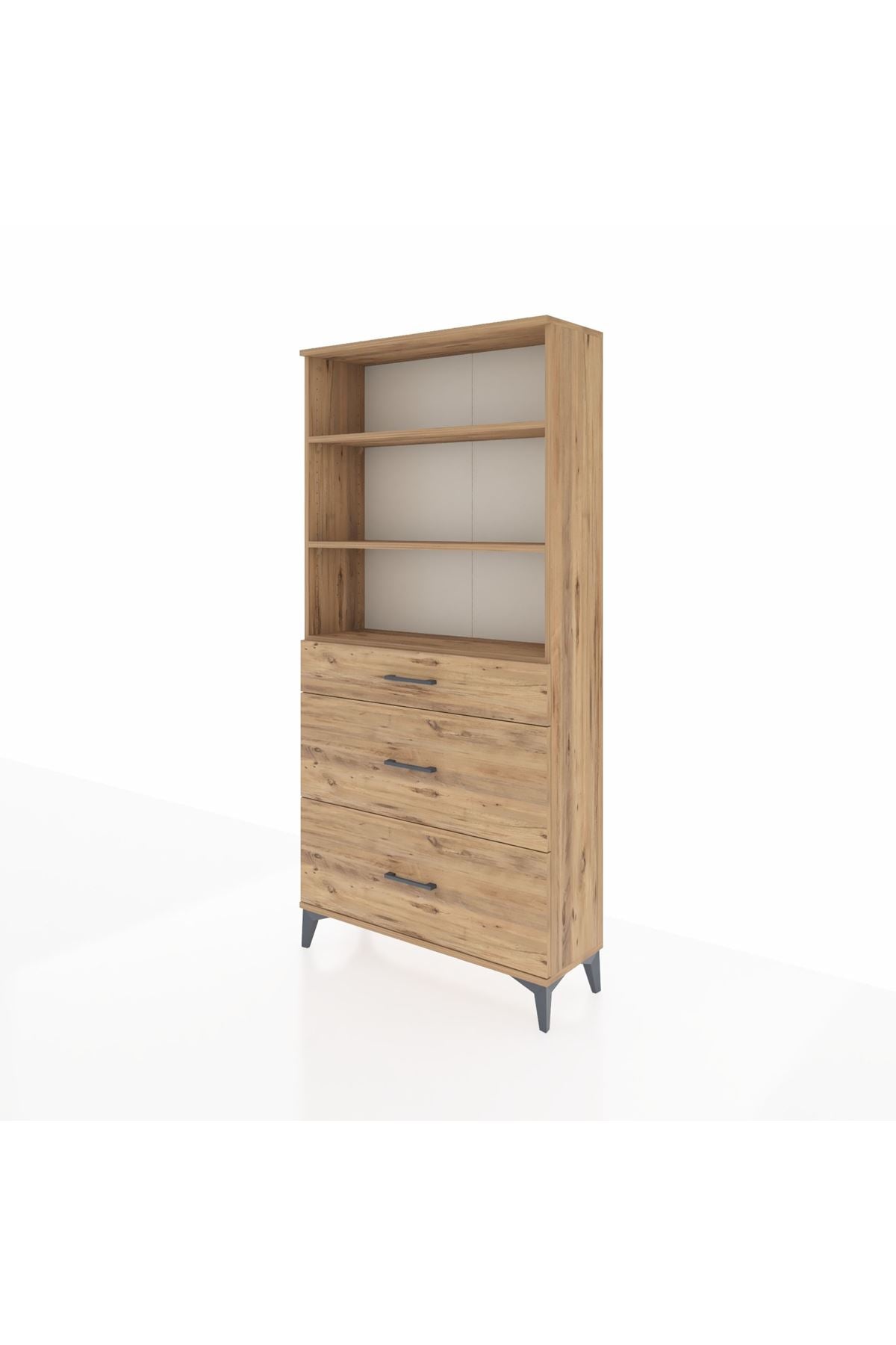 Arges Dolap 3 Raflı 3 Çekmeceli 88x30x182 - S24M048V9A