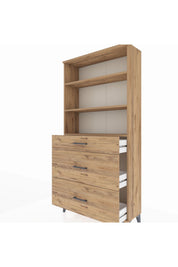 Arges Dolap 3 Raflı 3 Çekmeceli 88x30x182 - S24M048V9A