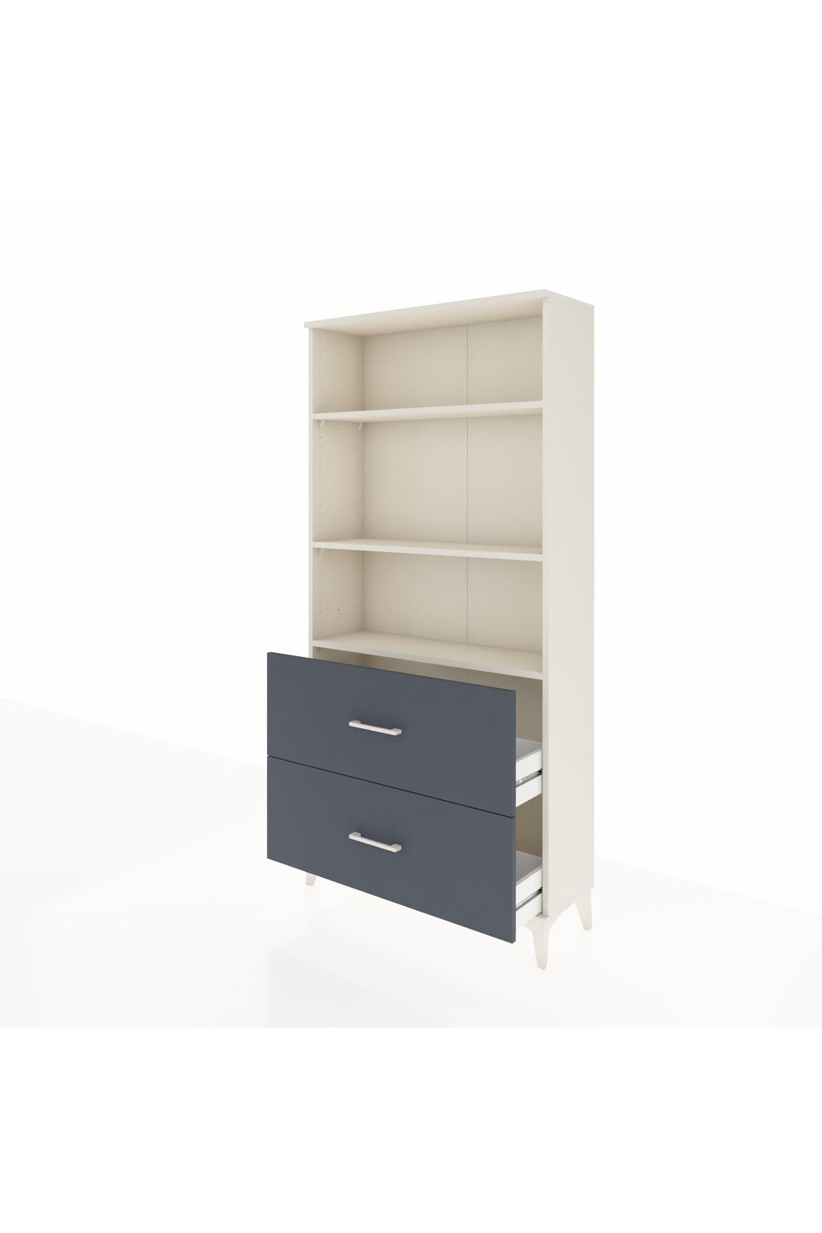 Arges Dolap 3 Raflı 2 Çekmeceli 88x30x182 - S24M049V2A