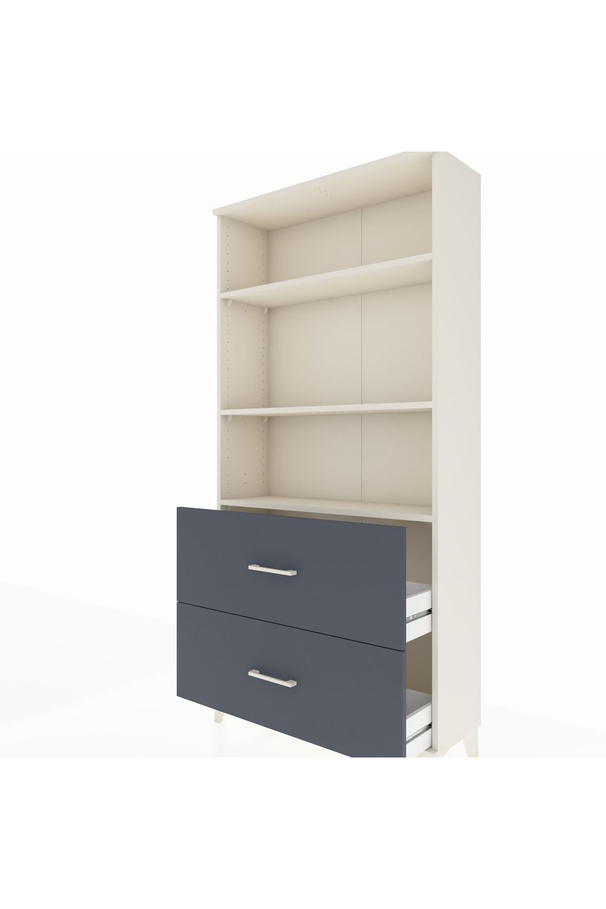 Arges Dolap 3 Raflı 2 Çekmeceli 88x30x182 - S24M049V2A
