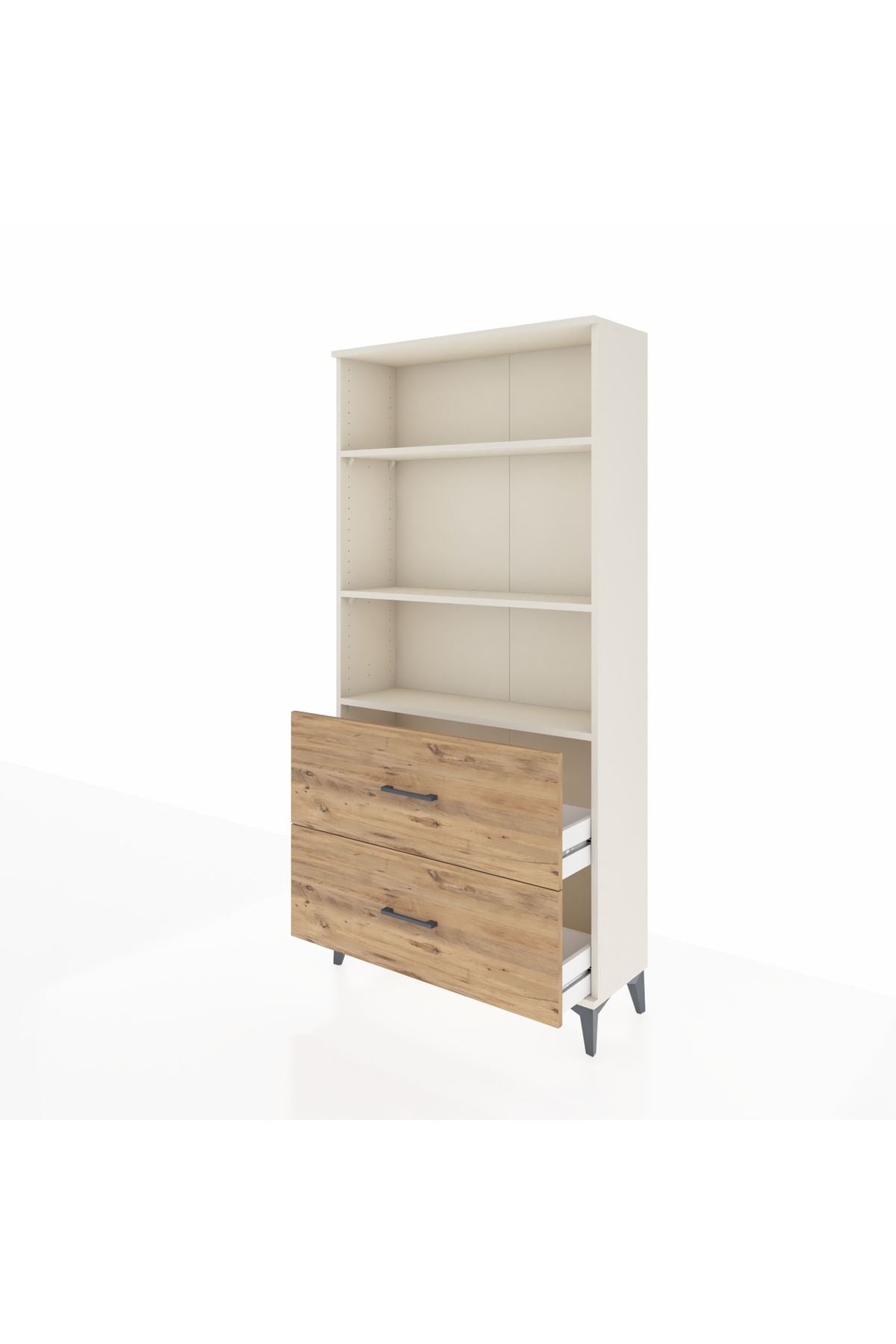 Arges Dolap 3 Raflı 2 Çekmeceli 88x30x182 - S24M049V3A