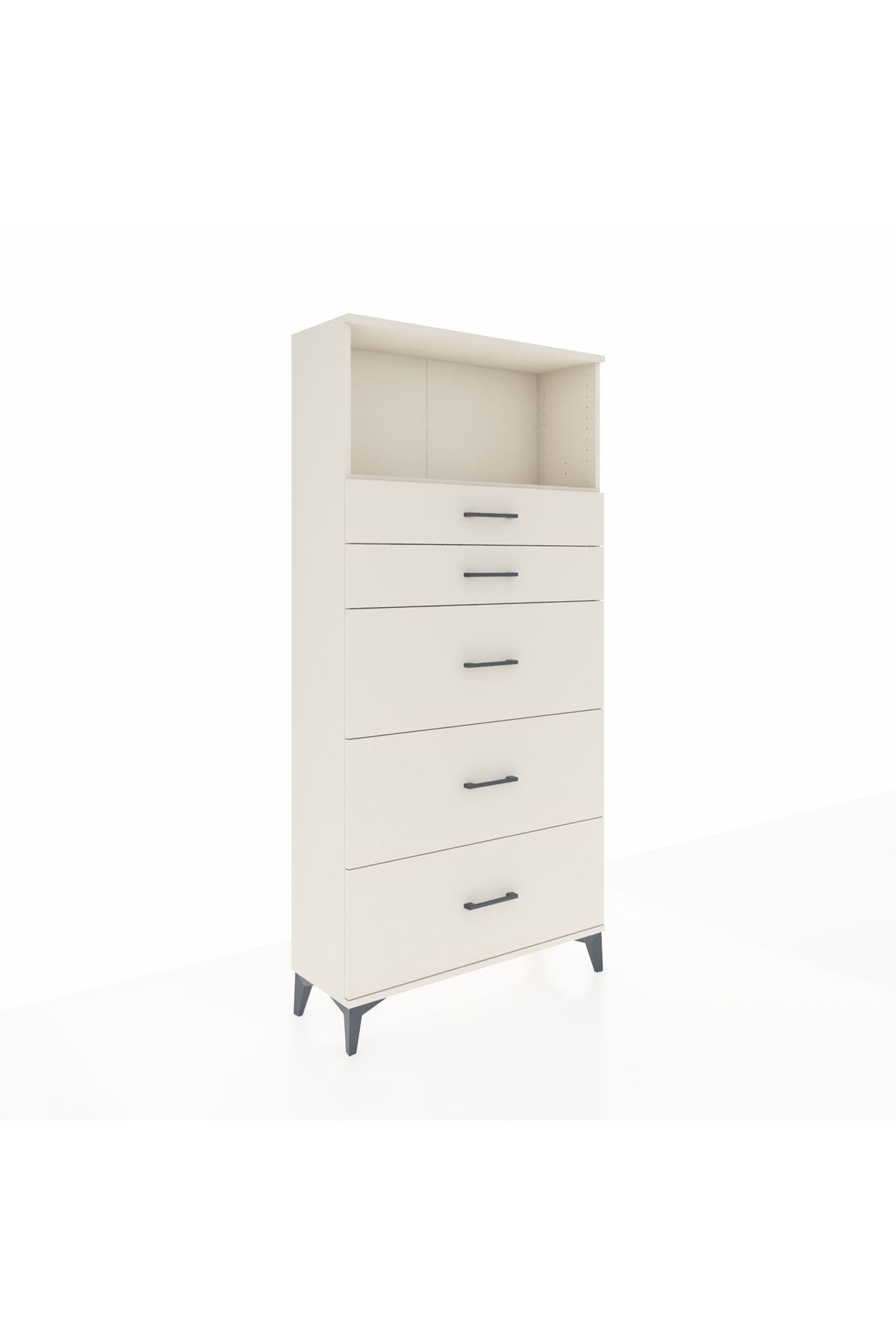 Arges Dolap Tek Raflı 5 Çekmeceli 88x30x182 - S24M050V1A