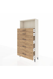 Arges Dolap Tek Raflı 5 Çekmeceli 88x30x182 - S24M050V3A