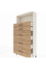 Arges Dolap Tek Raflı 5 Çekmeceli 88x30x182 - S24M050V3A