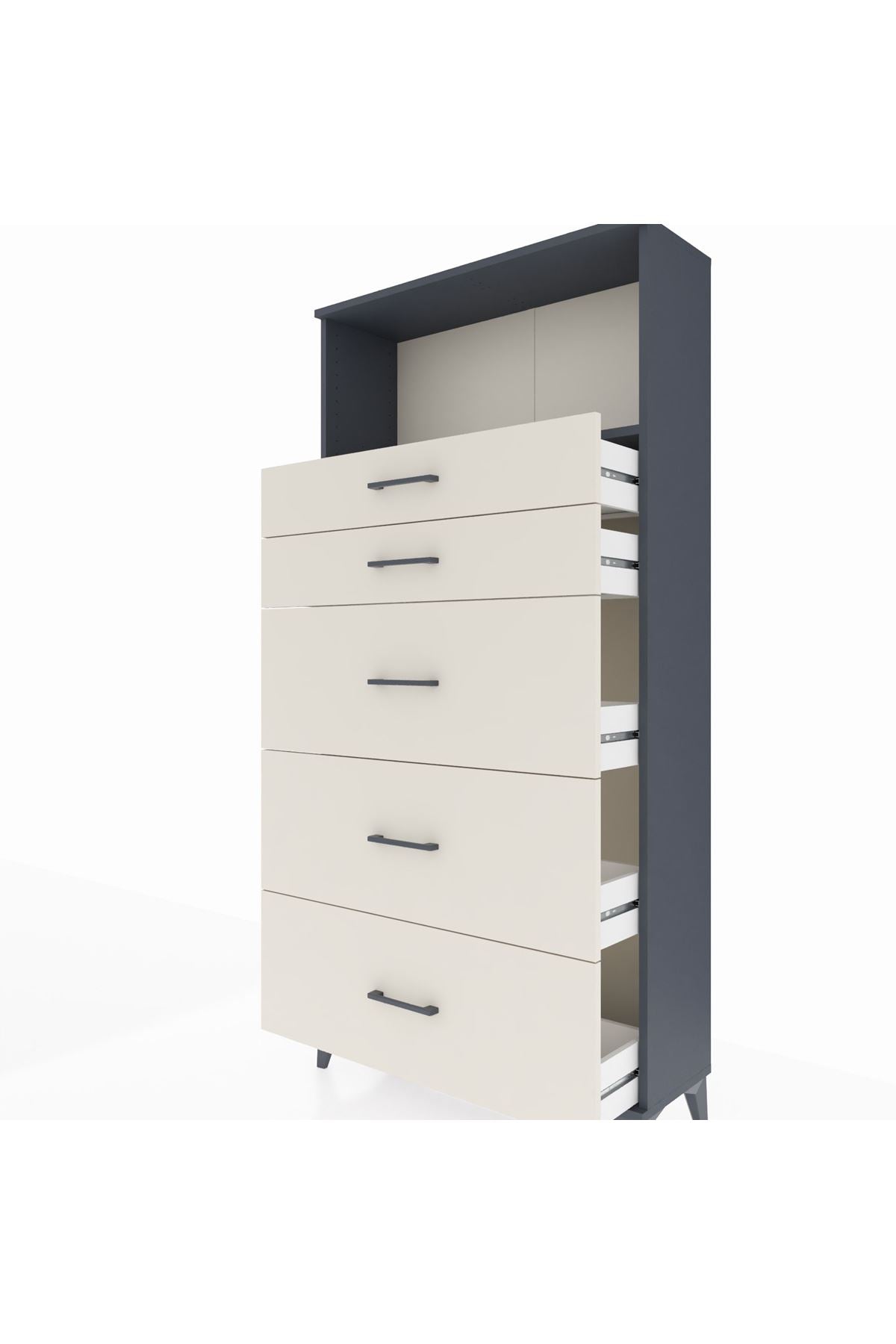 Arges Dolap Tek Raflı 5 Çekmeceli 88x30x182 - S24M050V4A