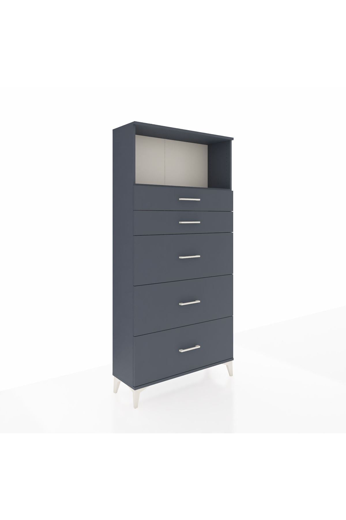 Arges Dolap Tek Raflı 5 Çekmeceli 88x30x182 - S24M050V5A