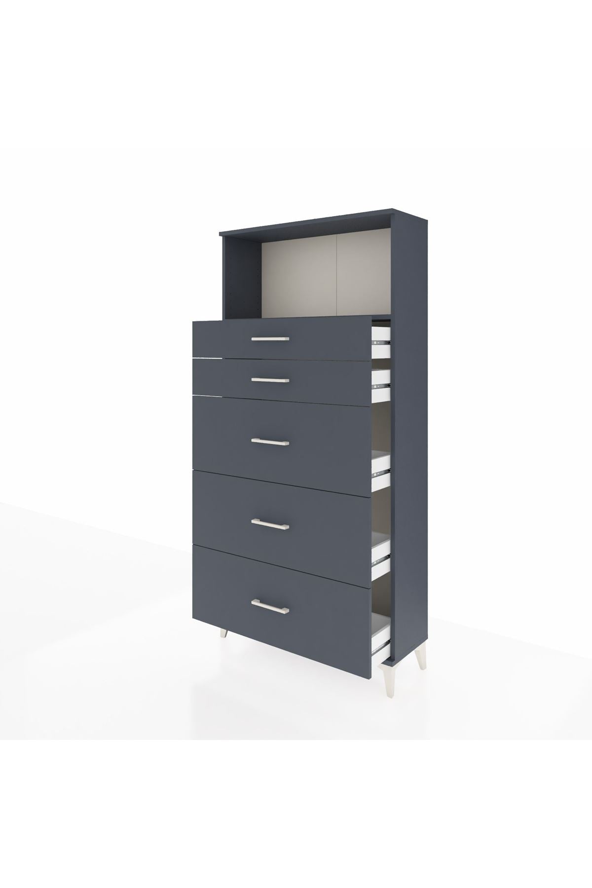 Arges Dolap Tek Raflı 5 Çekmeceli 88x30x182 - S24M050V5A