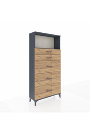 Arges Dolap Tek Raflı 5 Çekmeceli 88x30x182 - S24M050V6A
