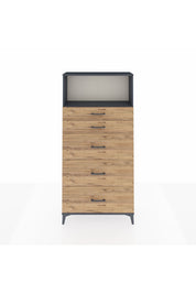 Arges Dolap Tek Raflı 5 Çekmeceli 88x30x182 - S24M050V6A