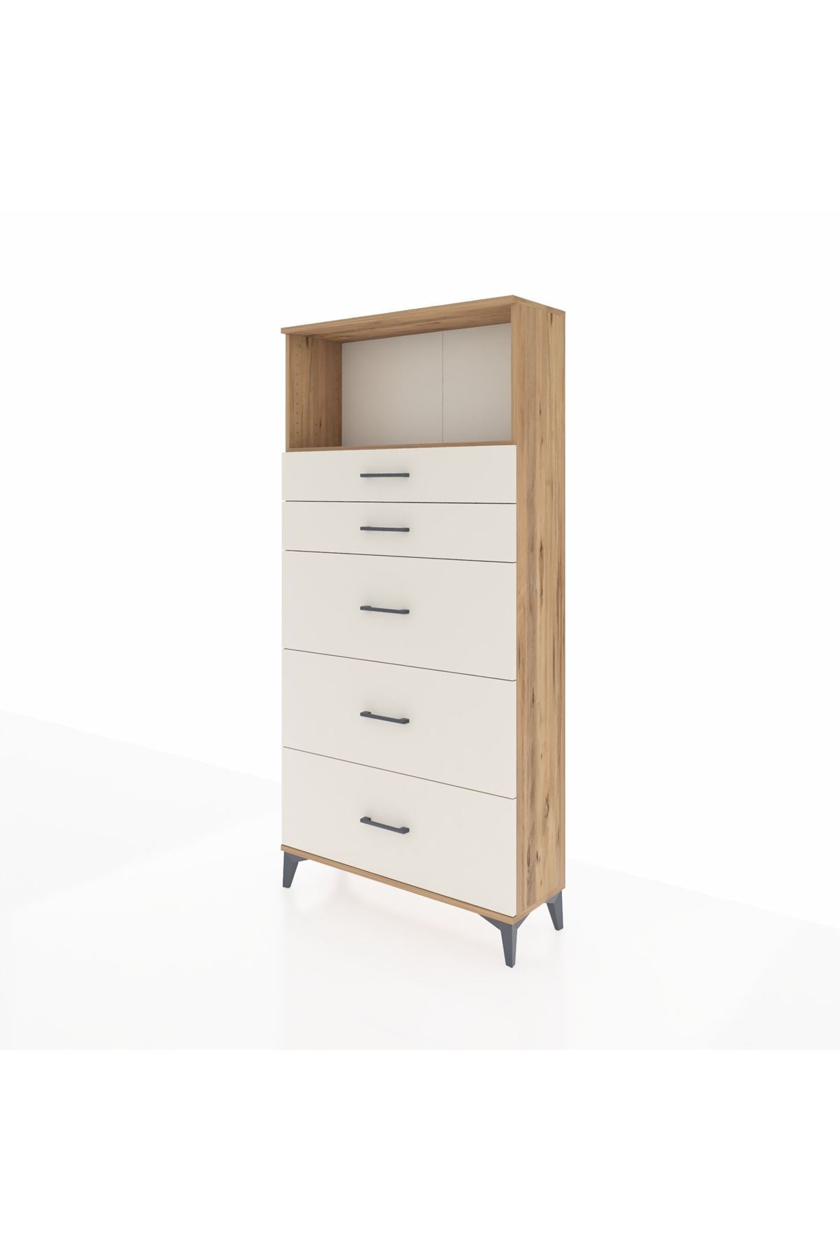 Arges Dolap Tek Raflı 5 Çekmeceli 88x30x182 - S24M050V7A