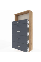 Arges Dolap Tek Raflı 5 Çekmeceli 88x30x182 - S24M050V8A