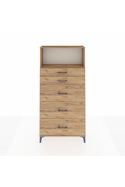 Arges Dolap Tek Raflı 5 Çekmeceli 88x30x182 - S24M050V9A