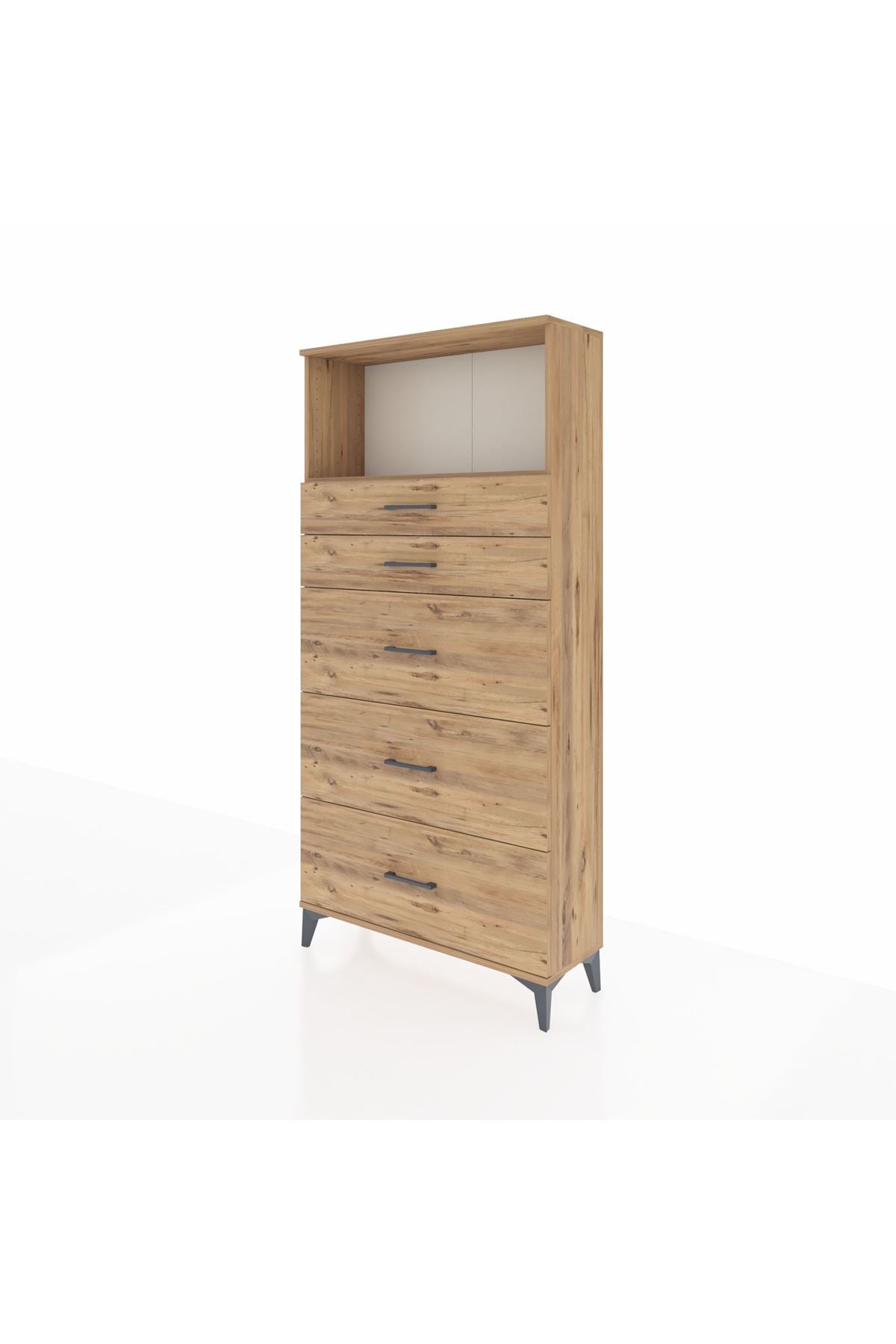 Arges Dolap Tek Raflı 5 Çekmeceli 88x30x182 - S24M050V9A