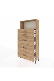 Arges Dolap Tek Raflı 5 Çekmeceli 88x30x182 - S24M050V9A