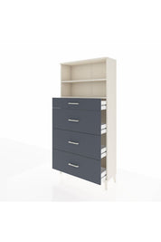 Arges Dolap 2 Raflı 4 Çekmeceli 88x30x182 - S24M051V2A