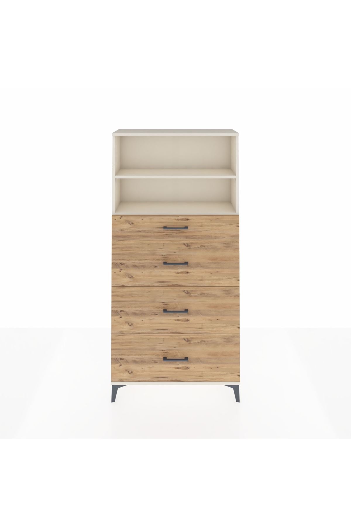 Arges Dolap 2 Raflı 4 Çekmeceli 88x30x182 - S24M051V3A