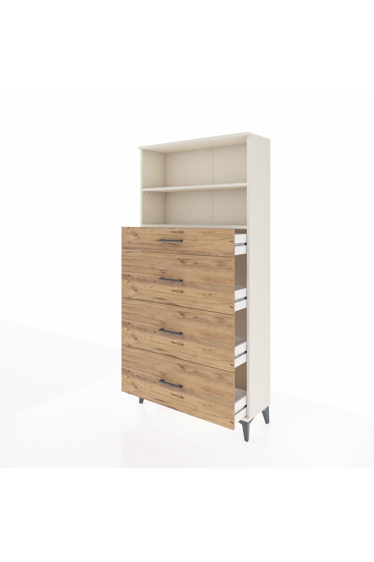 Arges Dolap 2 Raflı 4 Çekmeceli 88x30x182 - S24M051V3A