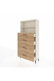 Arges Dolap 2 Raflı 4 Çekmeceli 88x30x182 - S24M051V3A