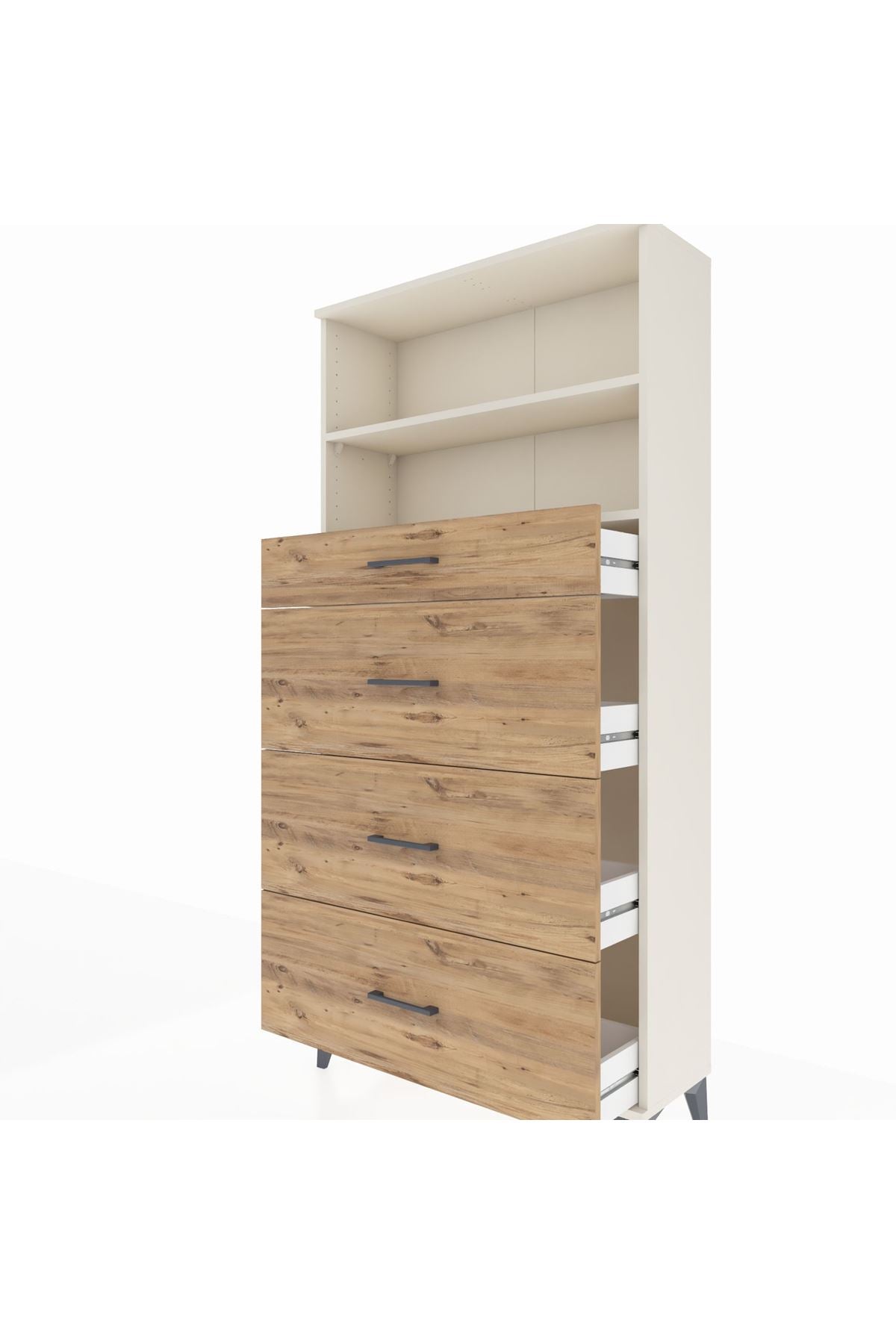 Arges Dolap 2 Raflı 4 Çekmeceli 88x30x182 - S24M051V3A