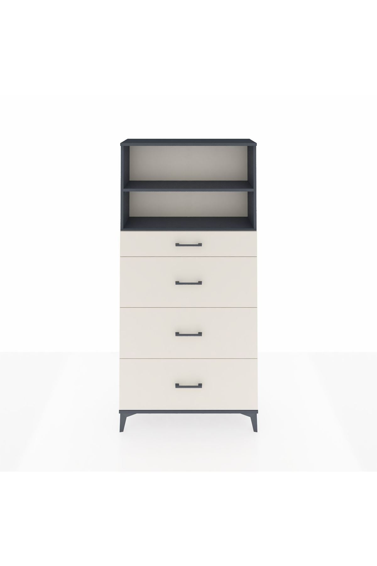 Arges Dolap 2 Raflı 4 Çekmeceli 88x30x182 - S24M051V4A