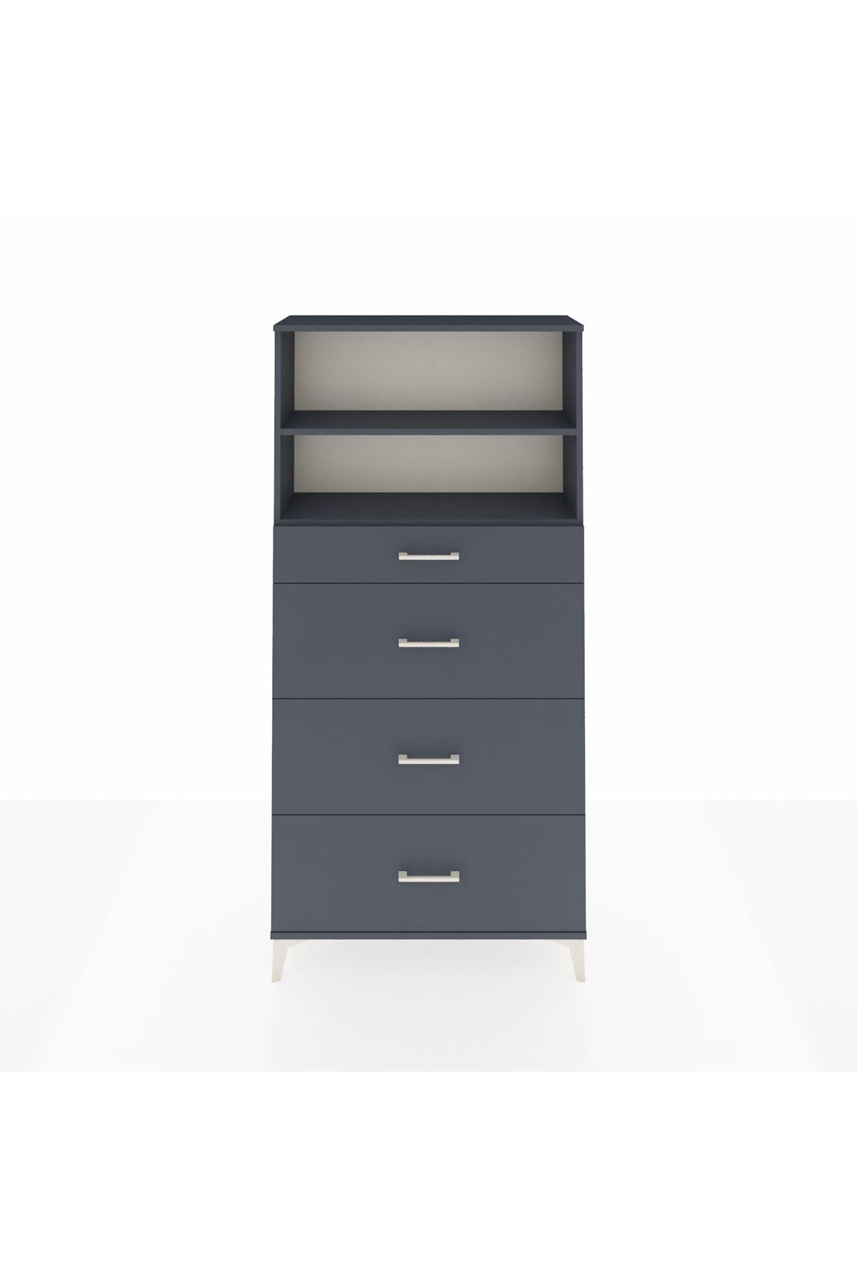 Arges Dolap 2 Raflı 4 Çekmeceli 88x30x182 - S24M051V5A