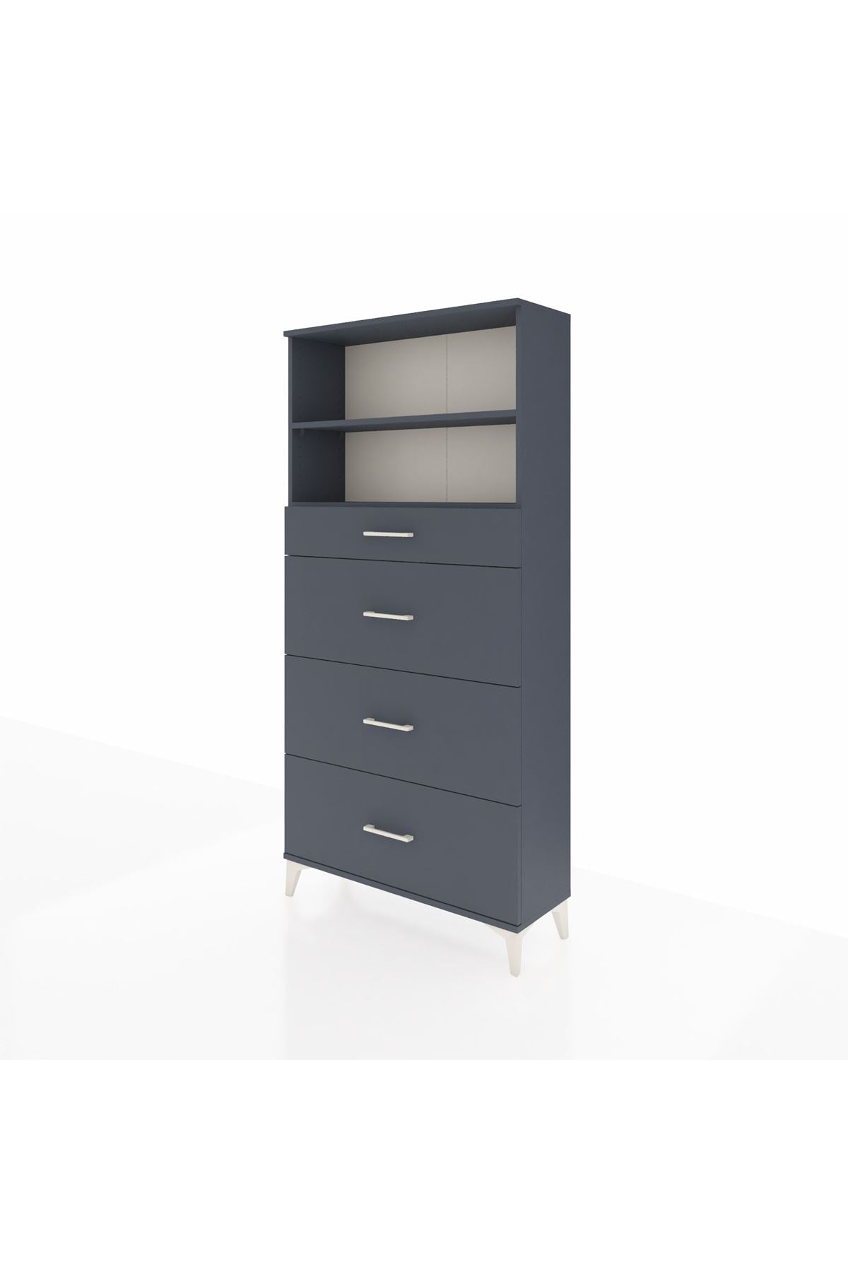 Arges Dolap 2 Raflı 4 Çekmeceli 88x30x182 - S24M051V5A