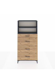Arges Dolap 2 Raflı 4 Çekmeceli 88x30x182 - S24M051V6A