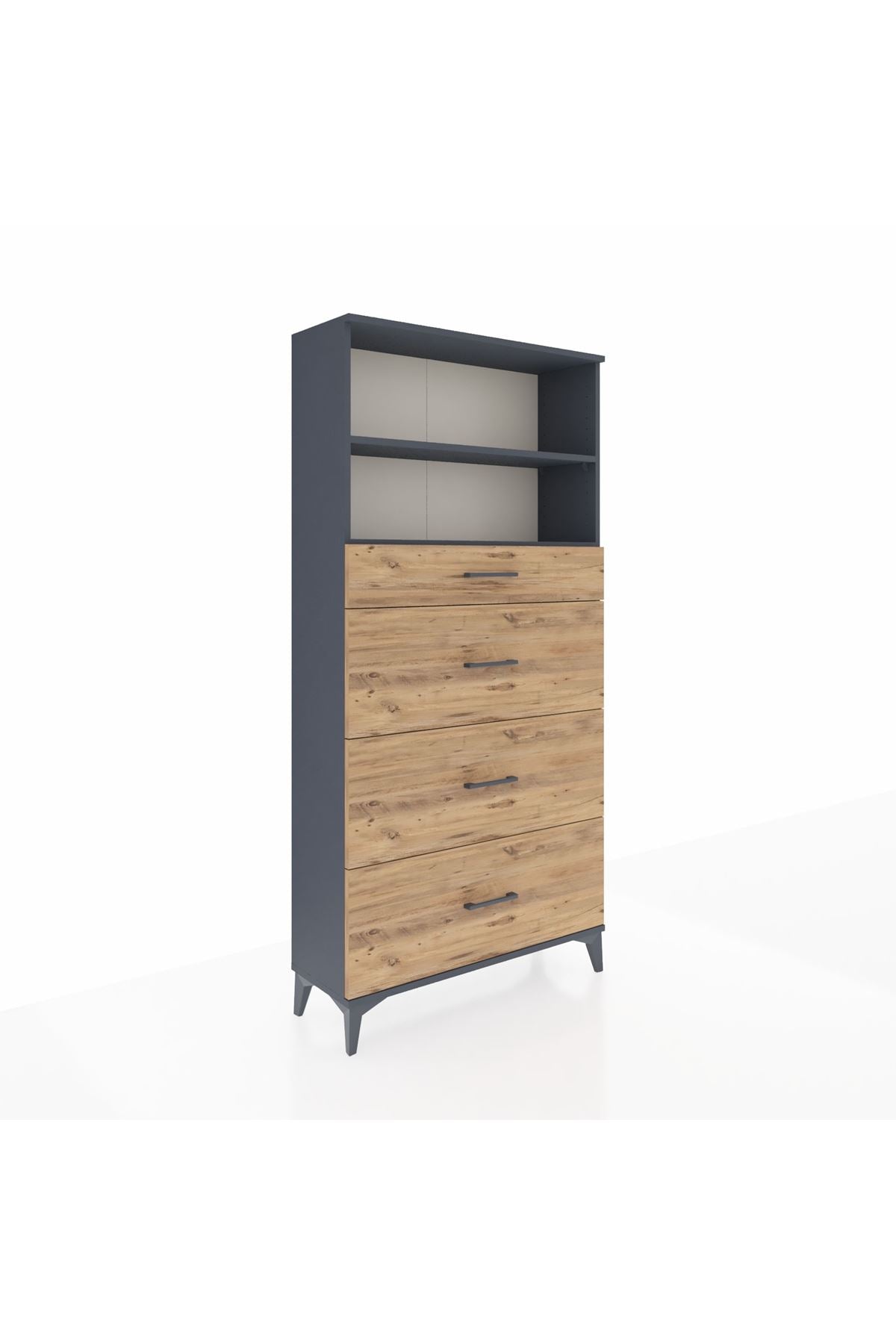 Arges Dolap 2 Raflı 4 Çekmeceli 88x30x182 - S24M051V6A