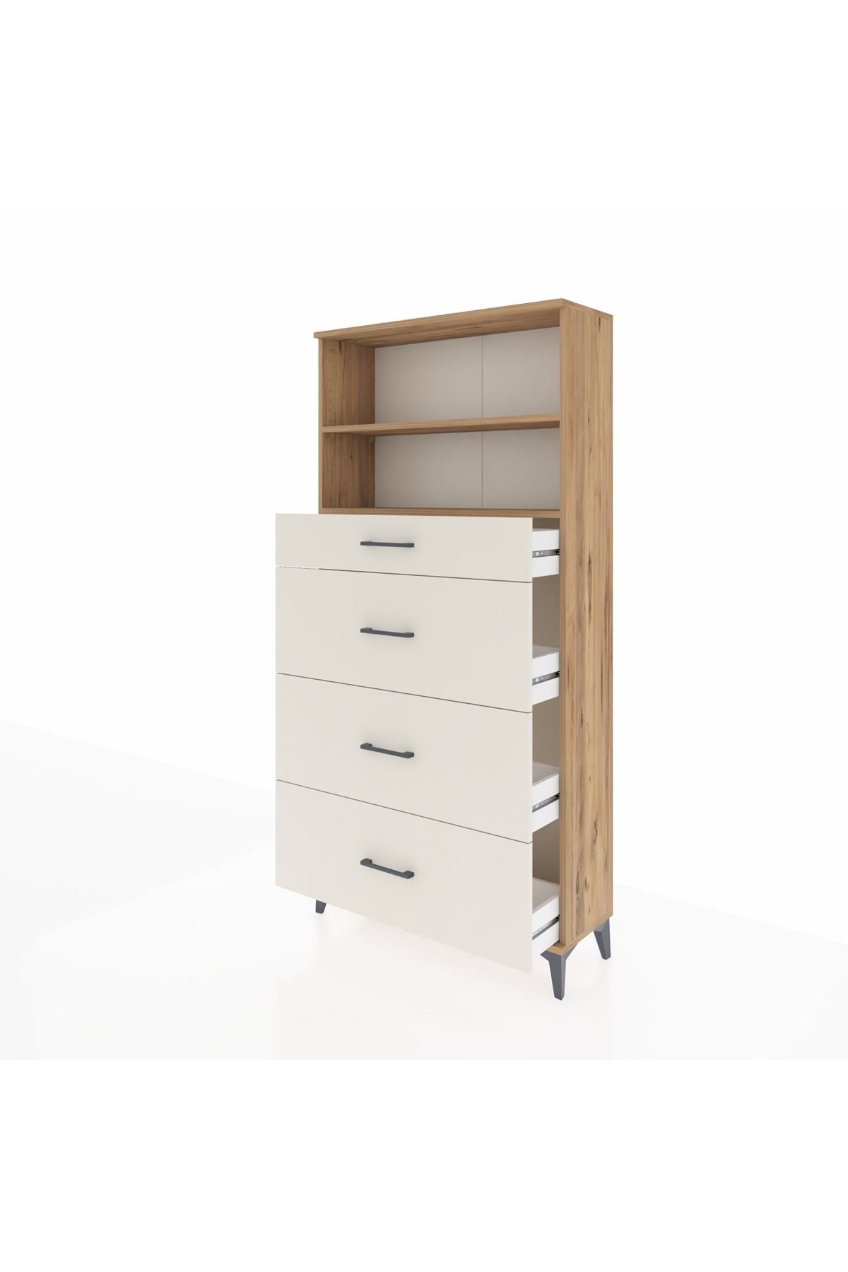 Arges Dolap 2 Raflı 4 Çekmeceli 88x30x182 - S24M051V7A