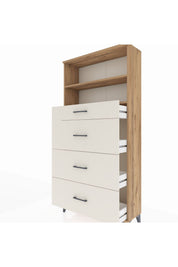 Arges Dolap 2 Raflı 4 Çekmeceli 88x30x182 - S24M051V7A