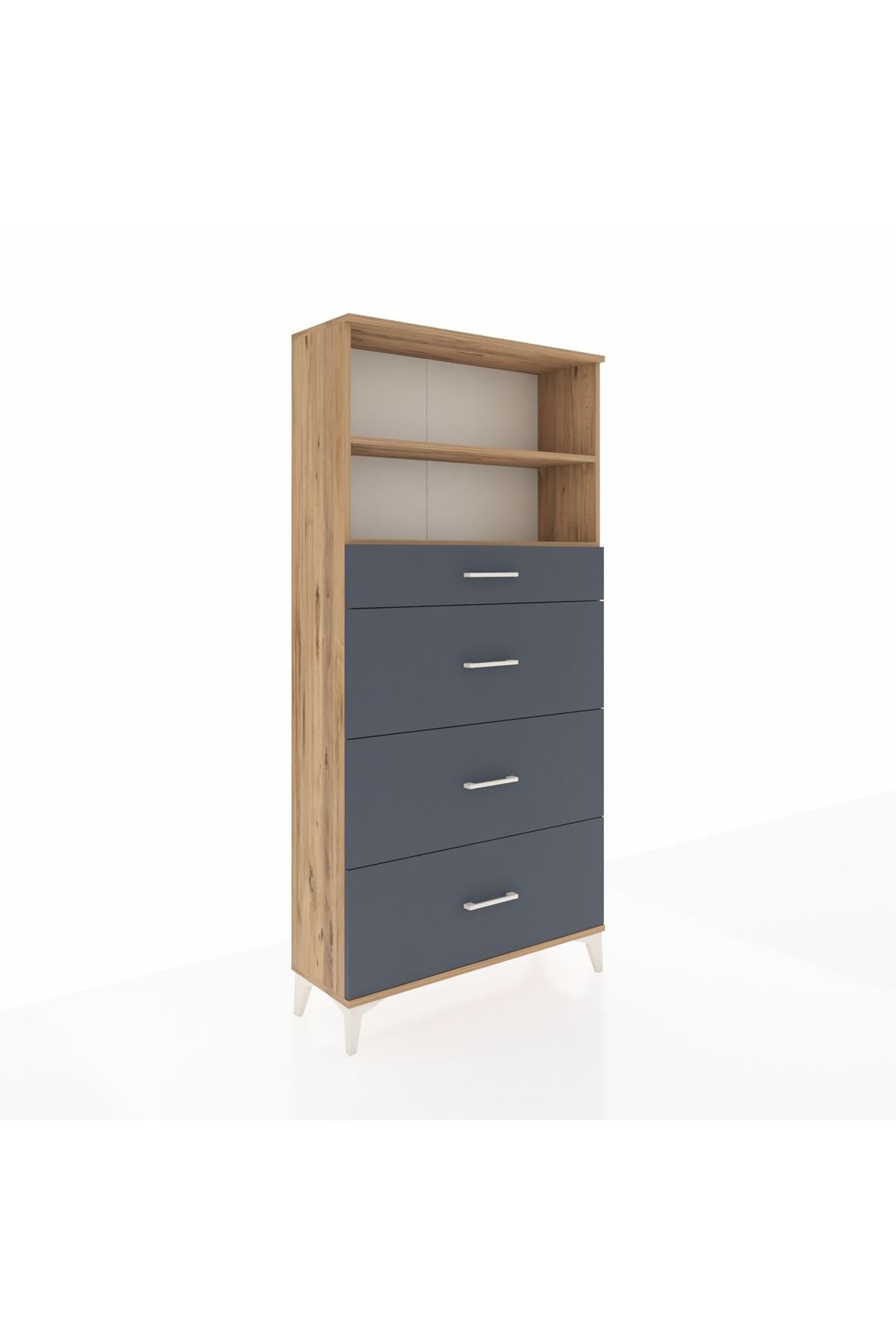 Arges Dolap 2 Raflı 4 Çekmeceli 88x30x182 - S24M051V8A