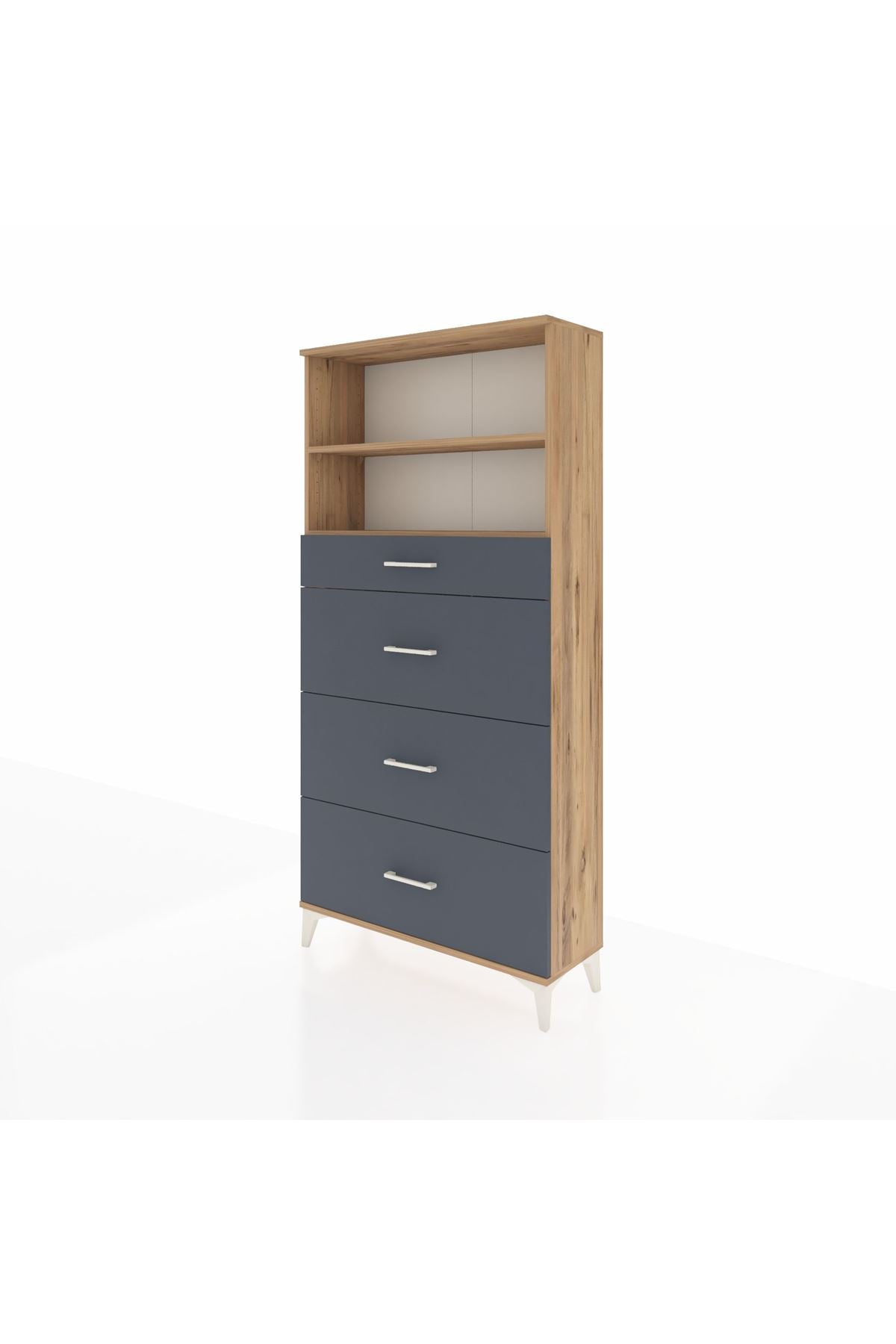 Arges Dolap 2 Raflı 4 Çekmeceli 88x30x182 - S24M051V8A