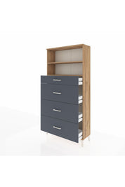 Arges Dolap 2 Raflı 4 Çekmeceli 88x30x182 - S24M051V8A