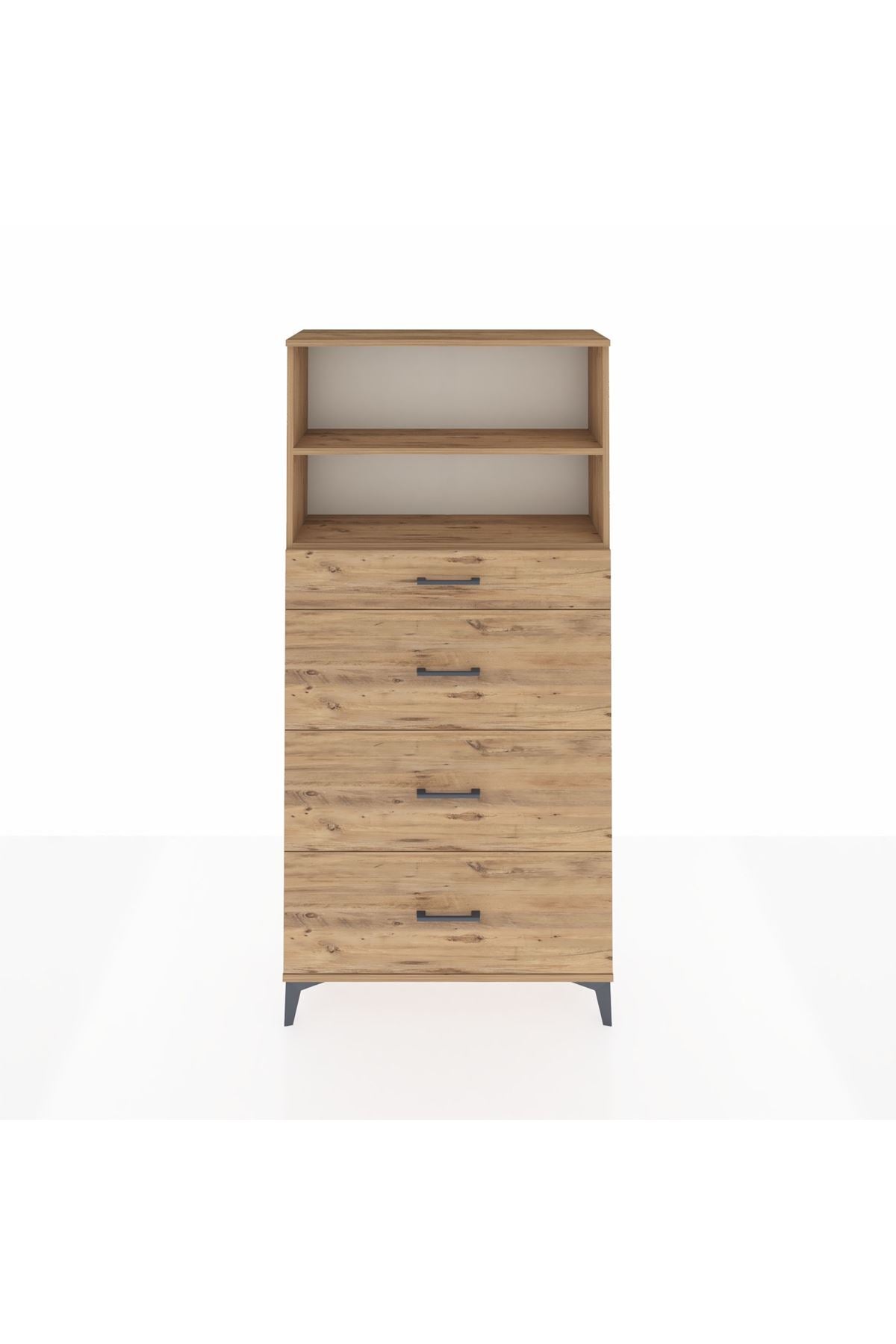 Arges Dolap 2 Raflı 4 Çekmeceli 88x30x182 - S24M051V9A