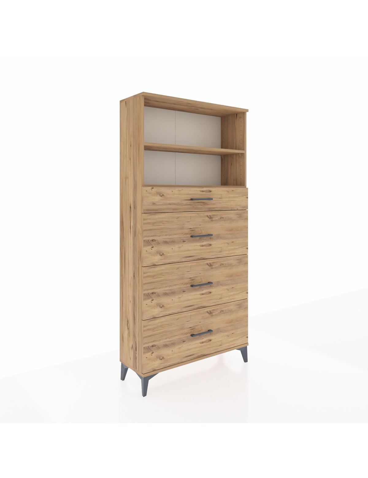 Arges Dolap 2 Raflı 4 Çekmeceli 88x30x182 - S24M051V9A