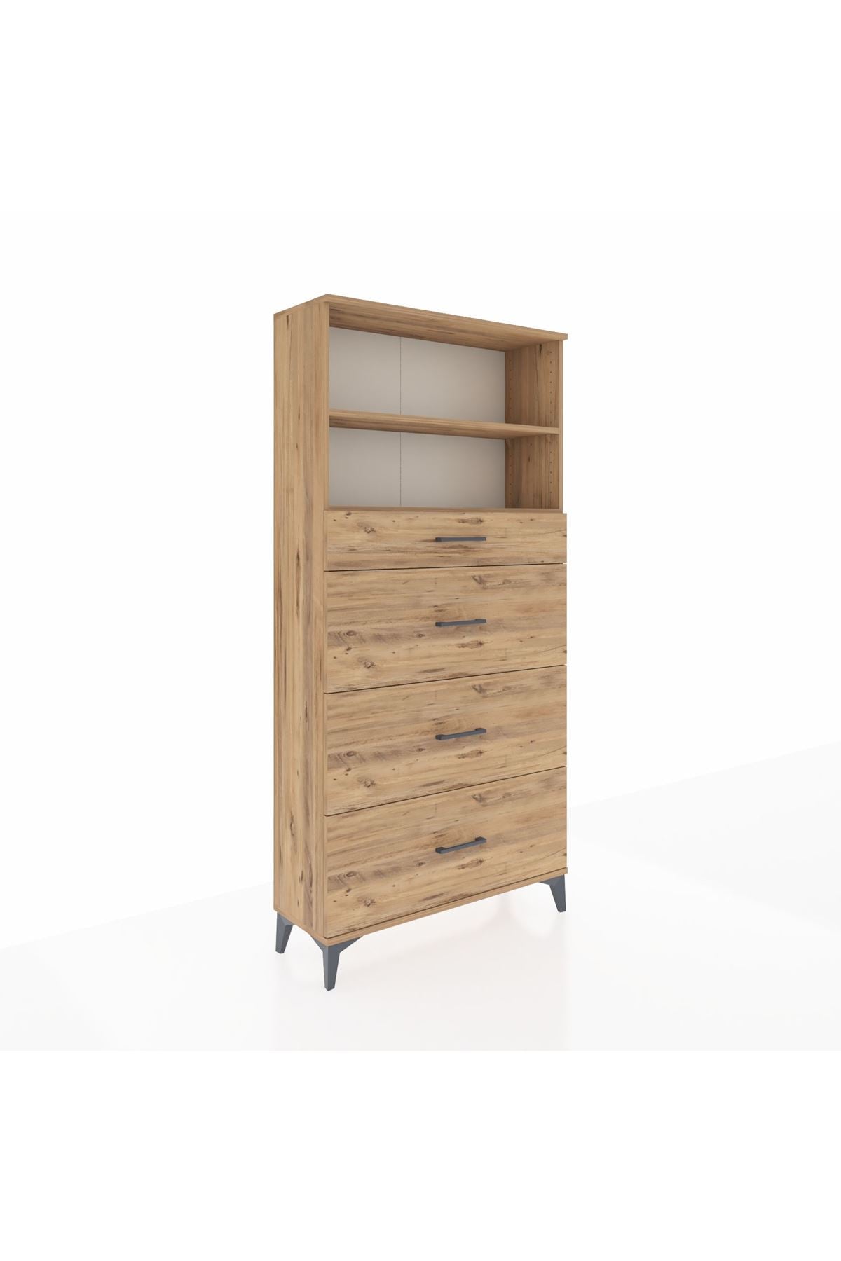 Arges Dolap 2 Raflı 4 Çekmeceli 88x30x182 - S24M051V9A