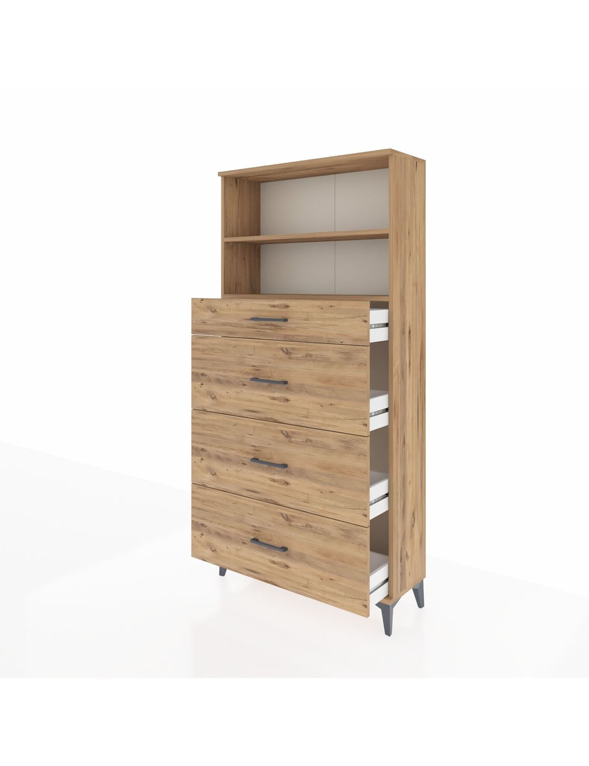 Arges Dolap 2 Raflı 4 Çekmeceli 88x30x182 - S24M051V9A