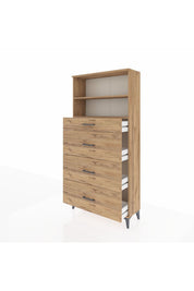 Arges Dolap 2 Raflı 4 Çekmeceli 88x30x182 - S24M051V9A