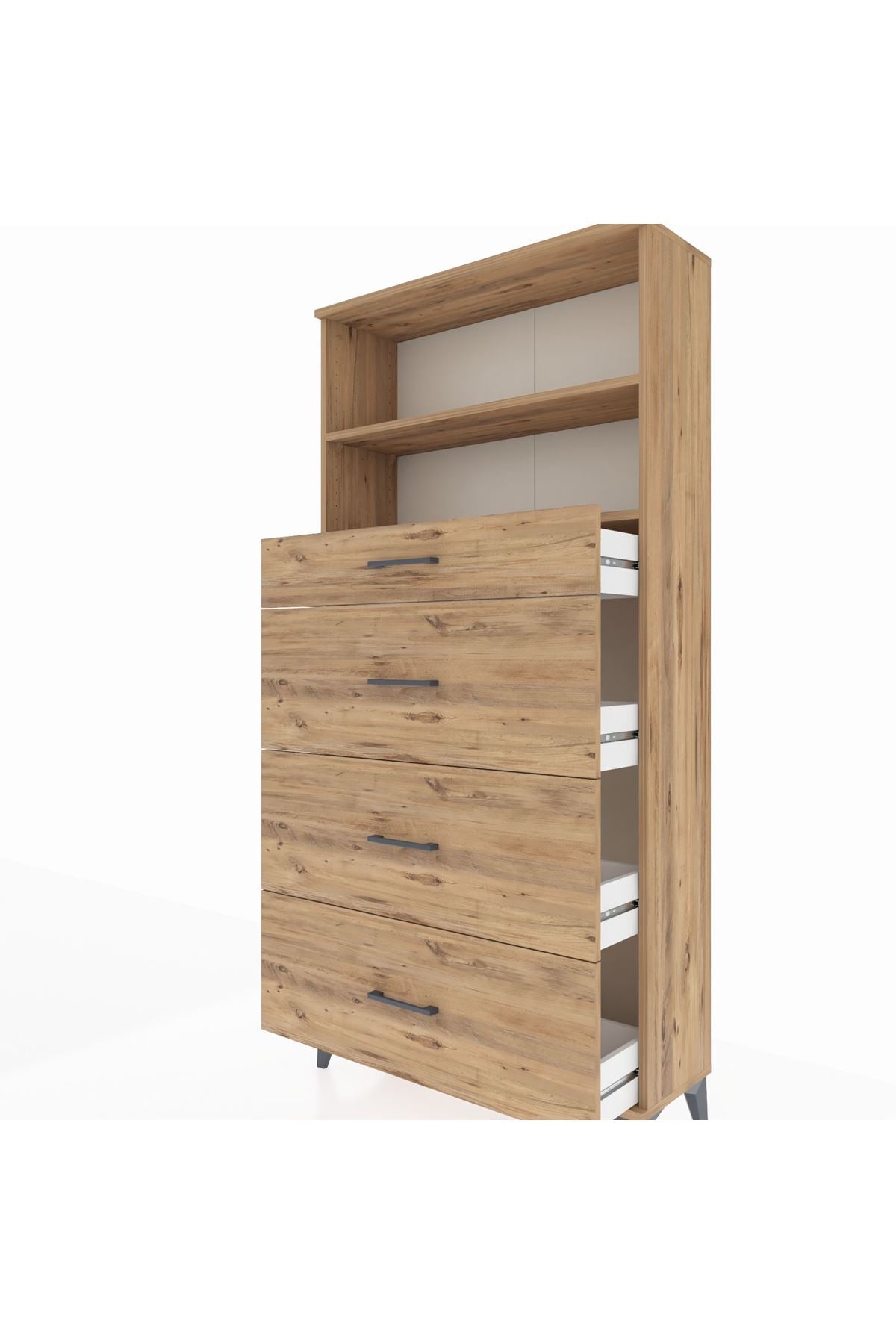 Arges Dolap 2 Raflı 4 Çekmeceli 88x30x182 - S24M051V9A