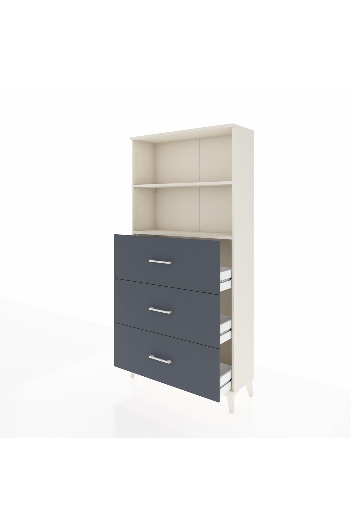 Arges Dolap 2 Raflı 3 Çekmeceli 88x30x182 - S24M052V2A
