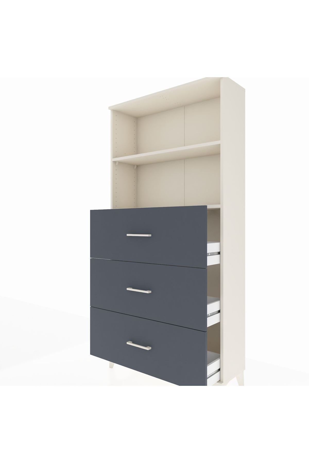 Arges Dolap 2 Raflı 3 Çekmeceli 88x30x182 - S24M052V2A