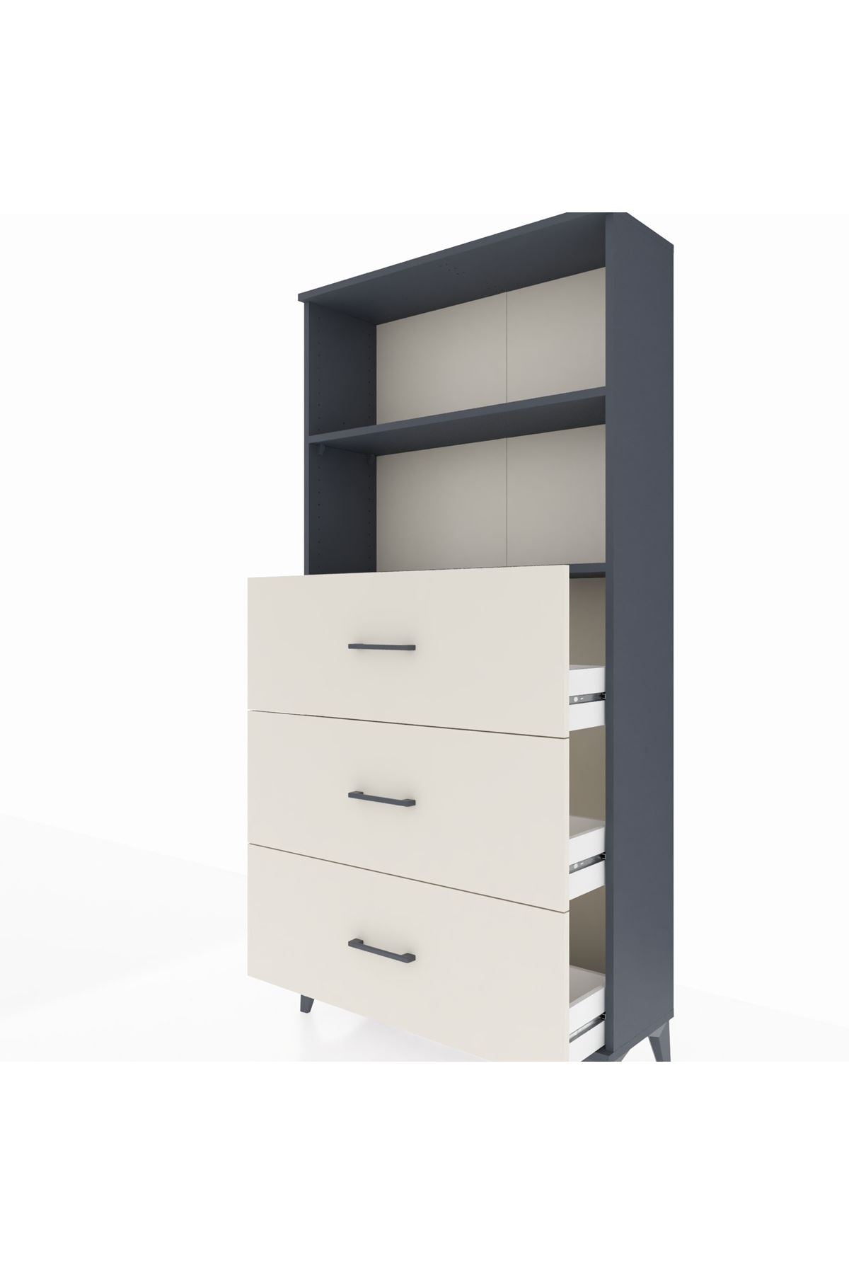 Arges Dolap 2 Raflı 3 Çekmeceli 88x30x182 - S24M052V4A