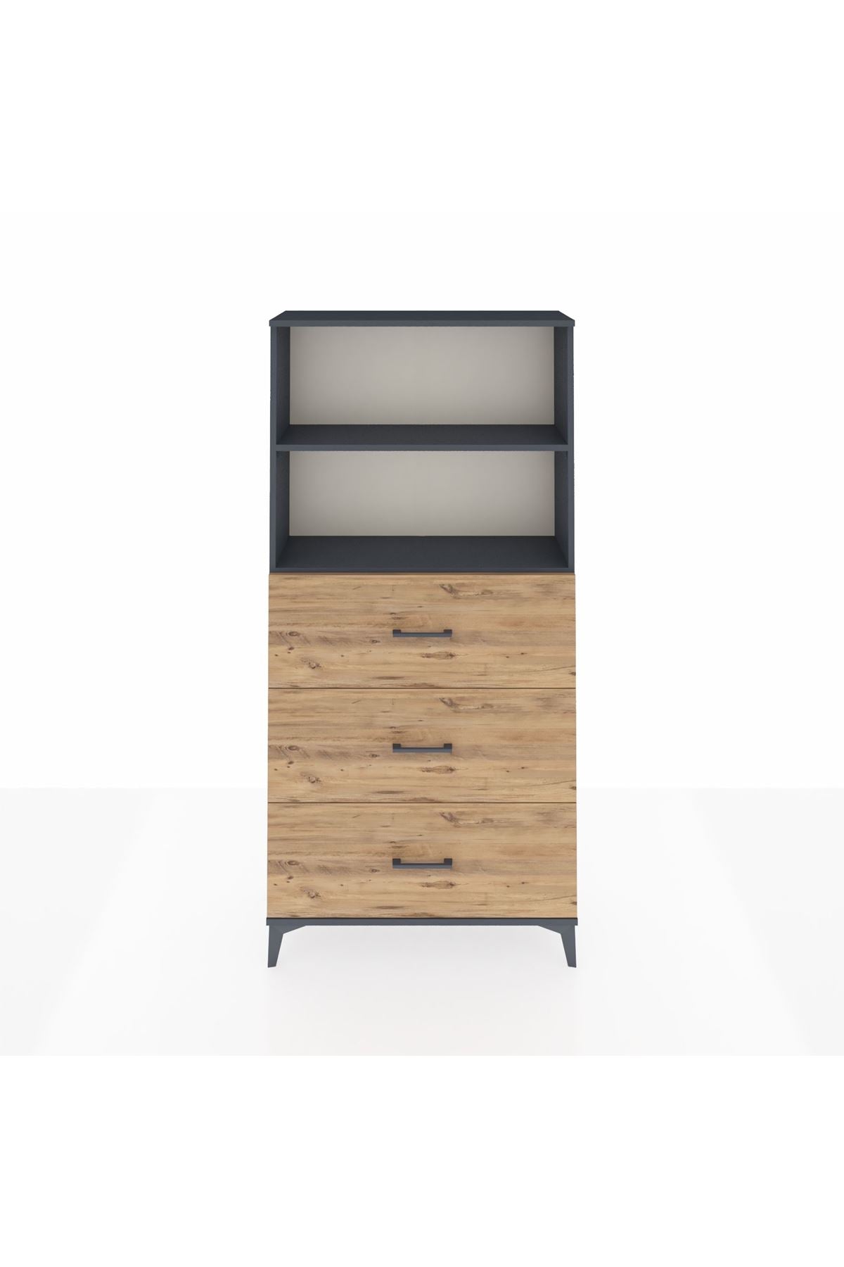 Arges Dolap 2 Raflı 3 Çekmeceli 88x30x182 - S24M052V6A