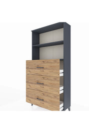 Arges Dolap 2 Raflı 3 Çekmeceli 88x30x182 - S24M052V6A