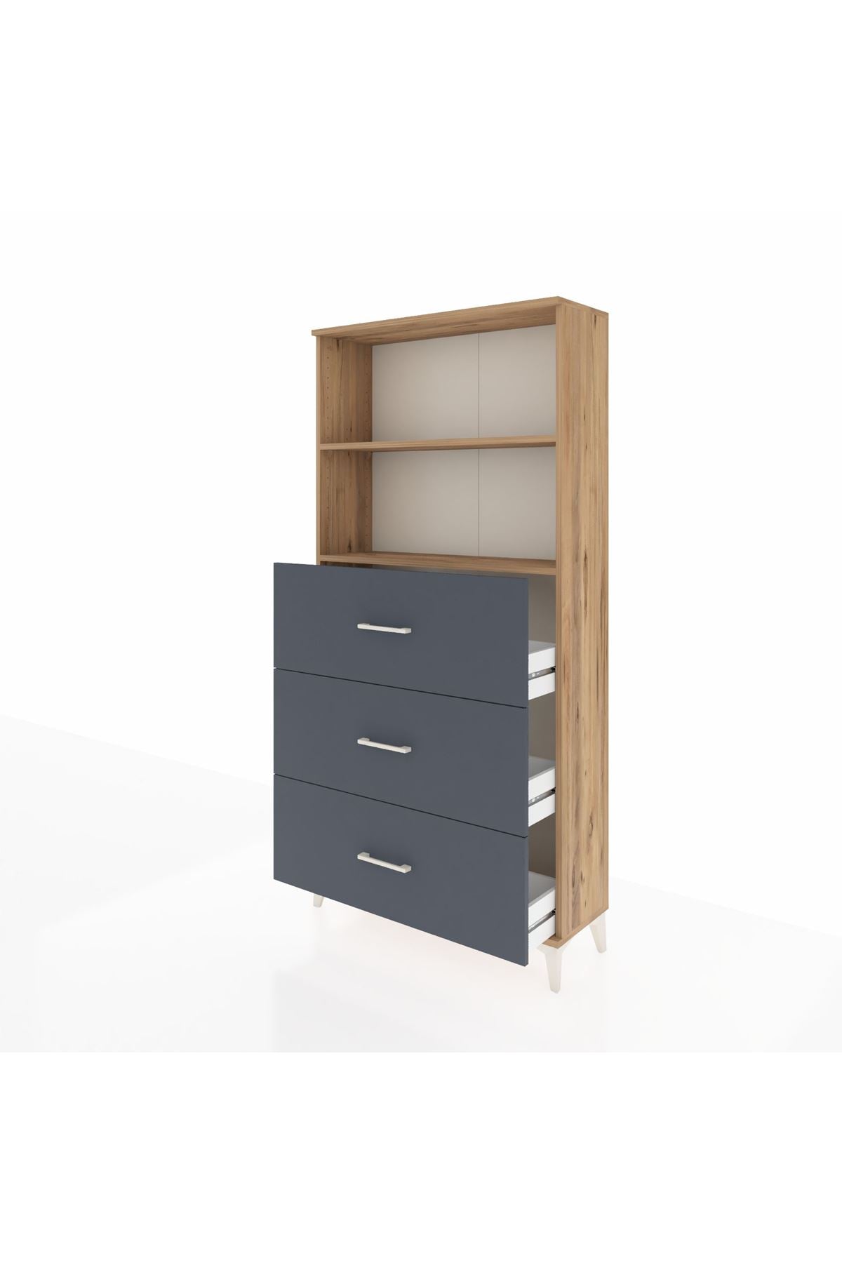 Arges Dolap 2 Raflı 3 Çekmeceli 88x30x182 - S24M052V8A